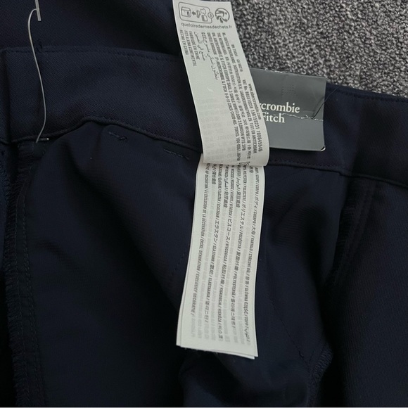Abercrombie & Fitch Sloane Tailored Pants | Ultra High Rise Wide Leg | Navy 2S - Picture 12 of 13